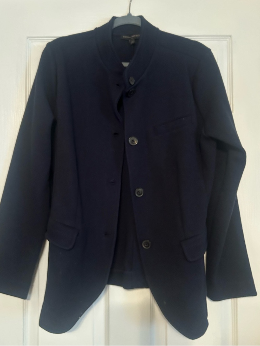 Banana Republic Navy Stand Collar Blazer/Jacket - Size Large